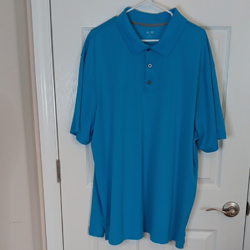 Adidas Men's 3XL Golf Turquoise Blue Polo Tee-Shirt